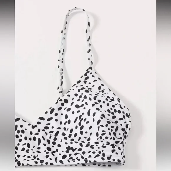 SHEIN Black and White Dalmatian Print Bikini Set - Picture 3 of 6